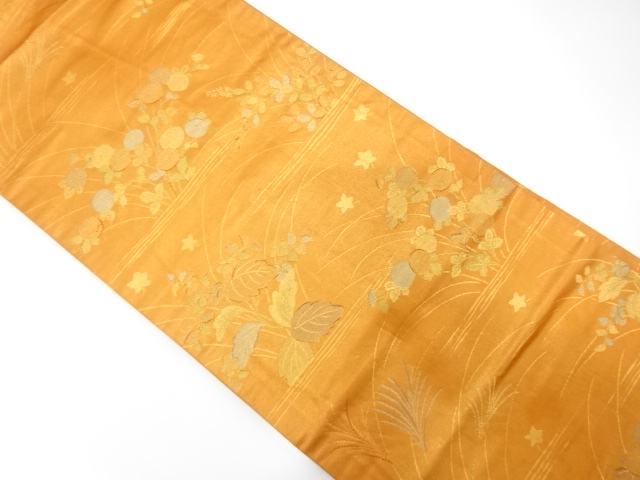 万寿菊に桐模様織り出し　名古屋帯